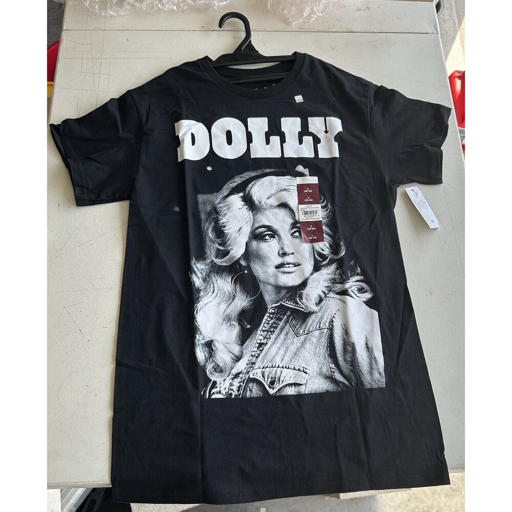 Dolly Parton Portrait Graphic T-Shirt Black Size Small New With Tags